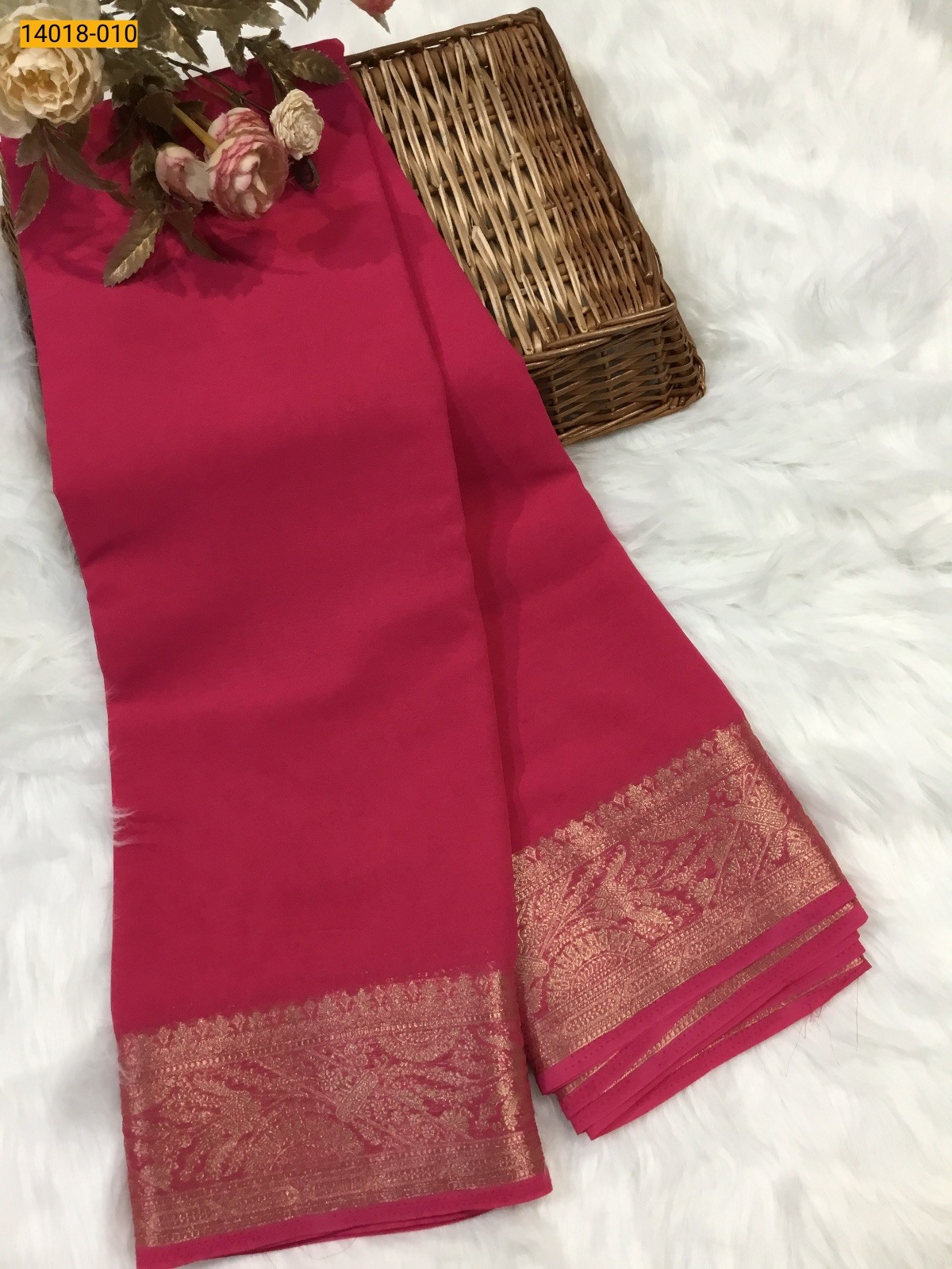 Pink Banaras Fancy Georgette Saree