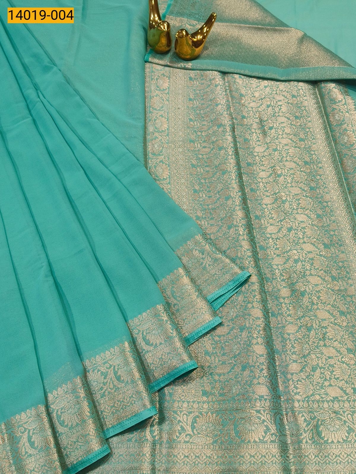 Green Banaras Fancy Georgette Saree