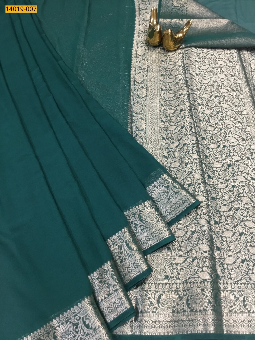 Green Banaras Fancy Georgette Saree