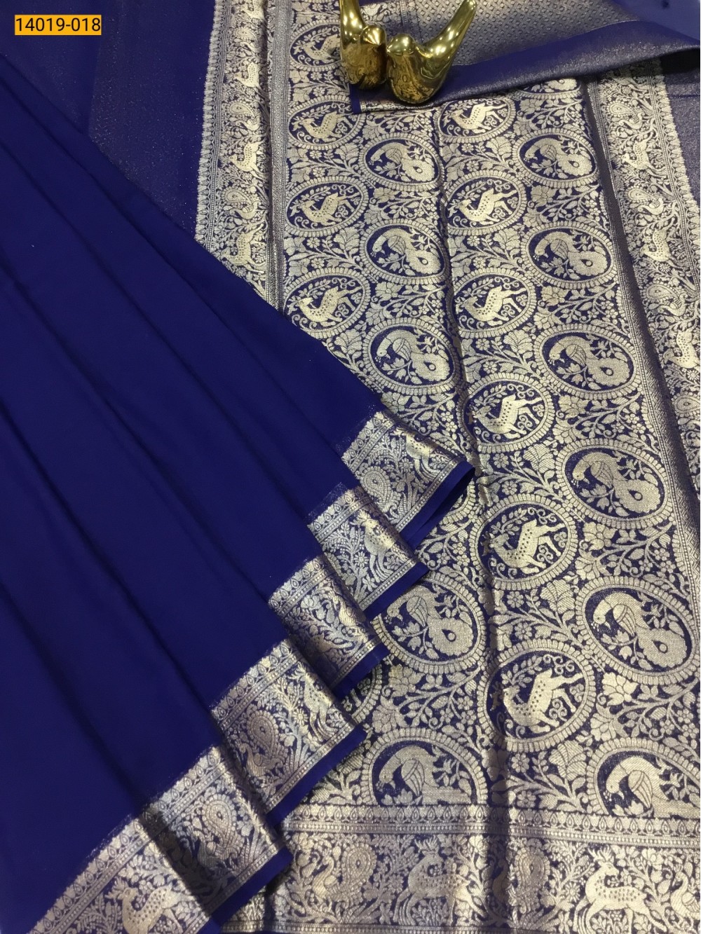 Navy Blue Banaras Fancy Georgette Saree