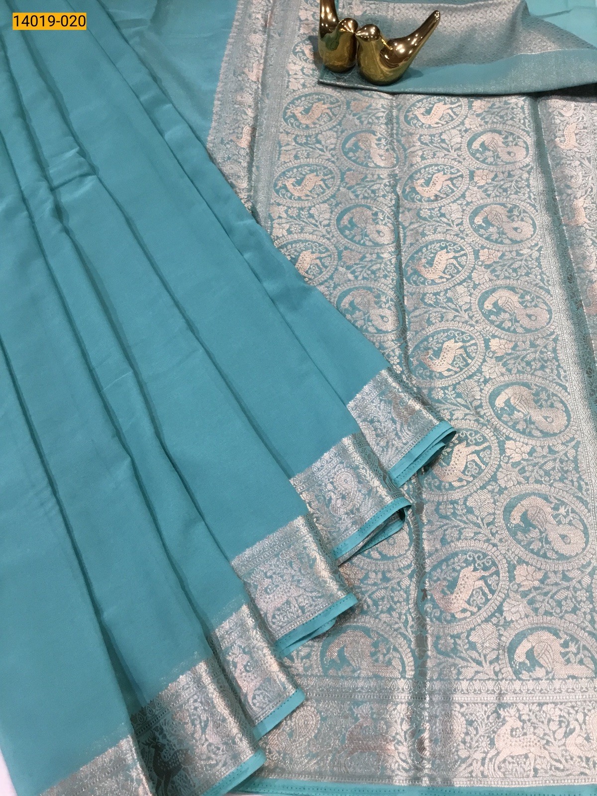 Green Banaras Fancy Georgette Saree