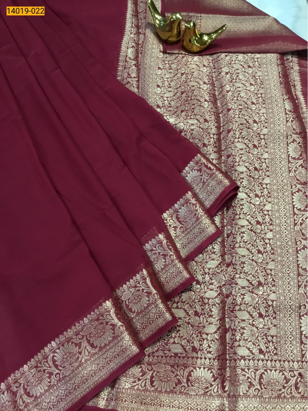 Maroon Banaras Fancy Georgette Saree