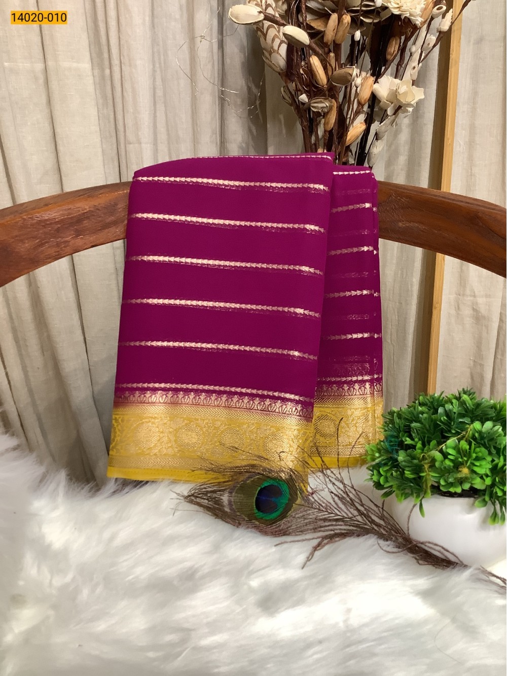 Violet Banaras Fancy Georgette Saree