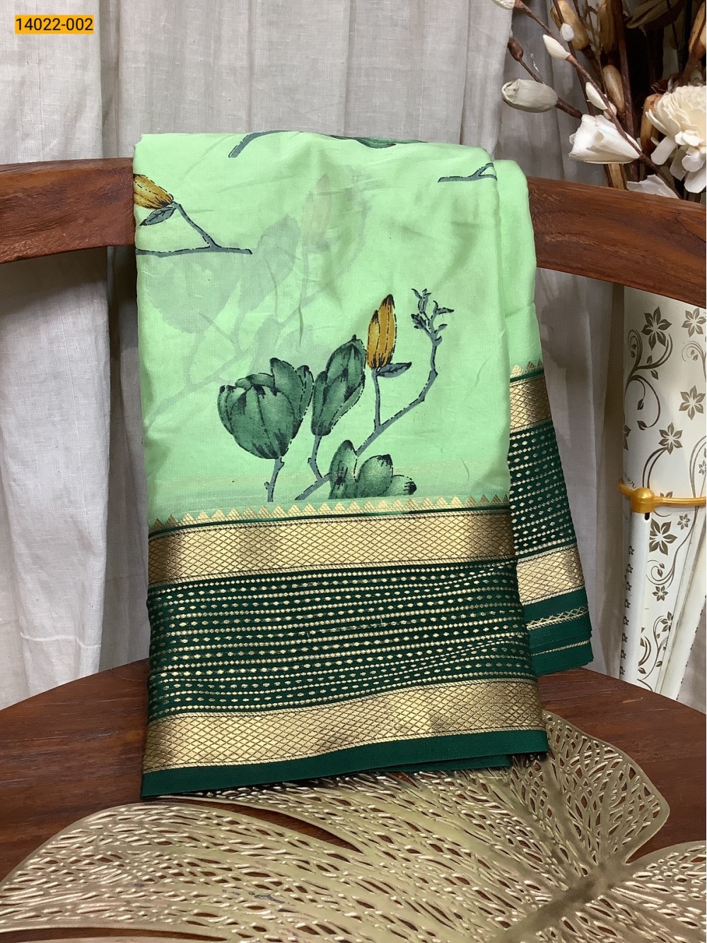 Green Mysore Crepe Silk Saree