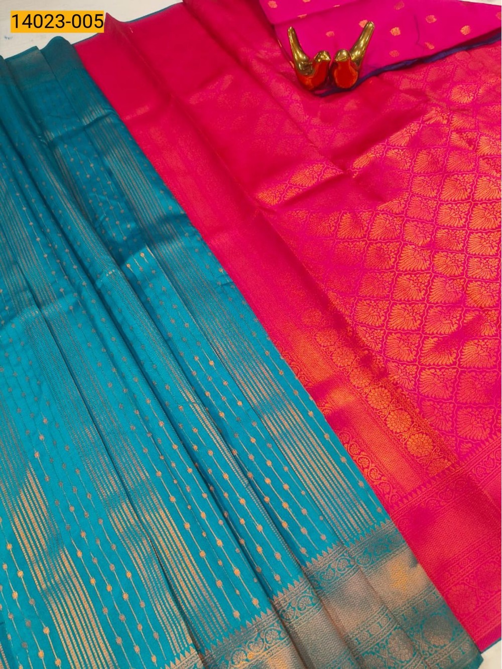 Rama Green Kanchi Semi Silk Saree