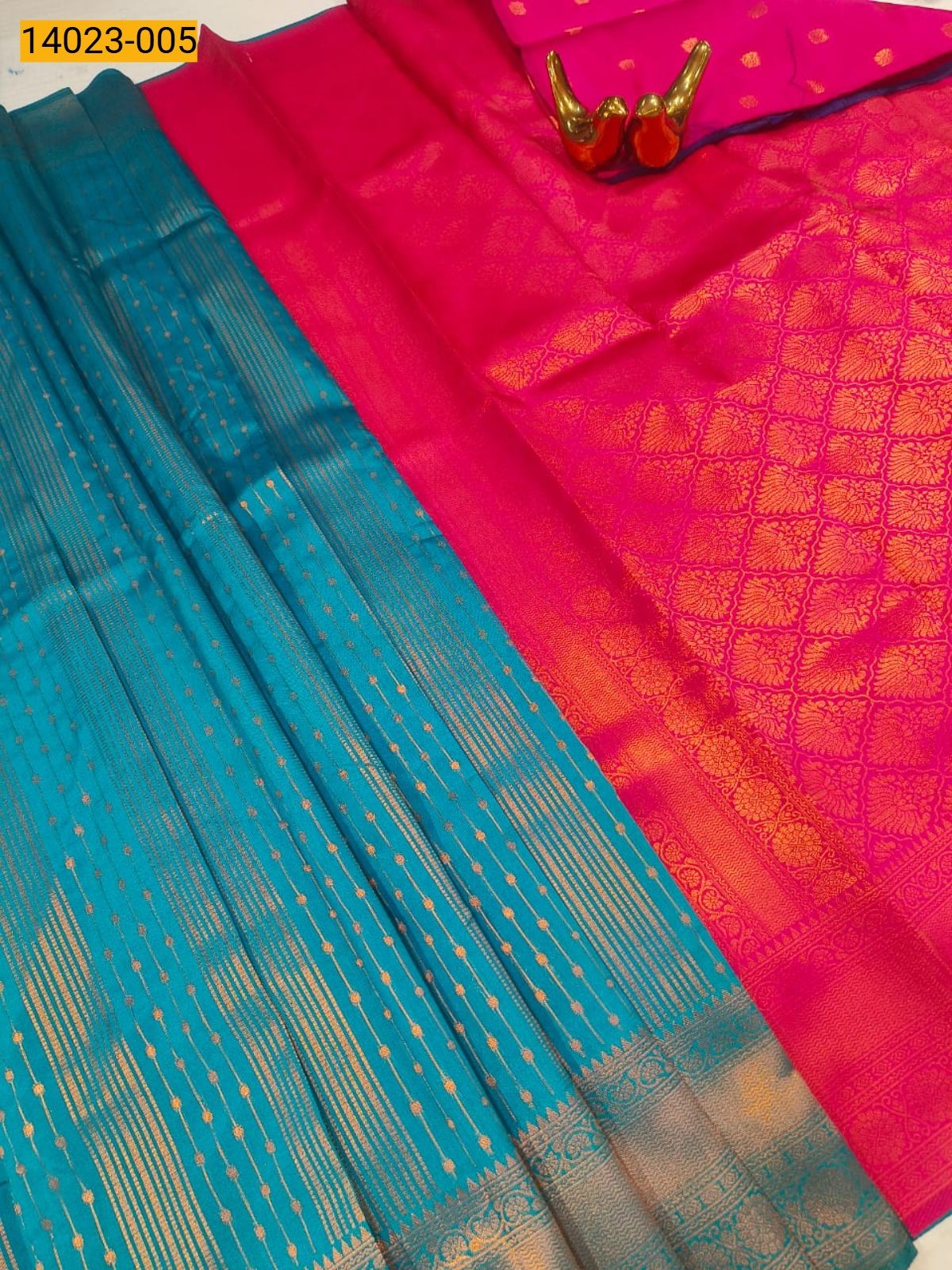 Rama Green Kanchi Semi Silk Saree