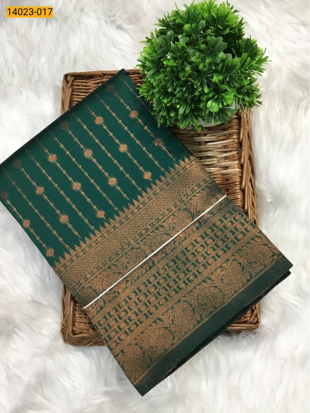 Green Kanchi Semi Silk Saree