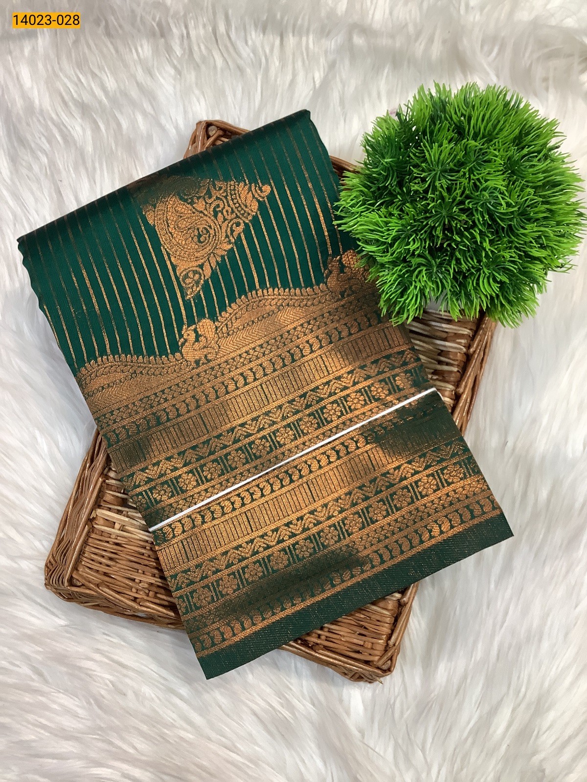 Green Kanchi Semi Silk Saree