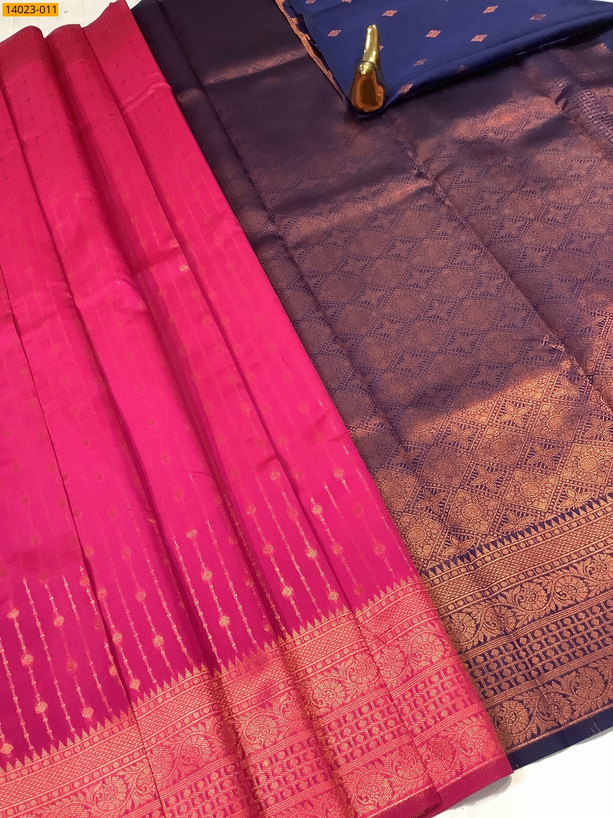 Pink Kanchi Semi Silk Saree