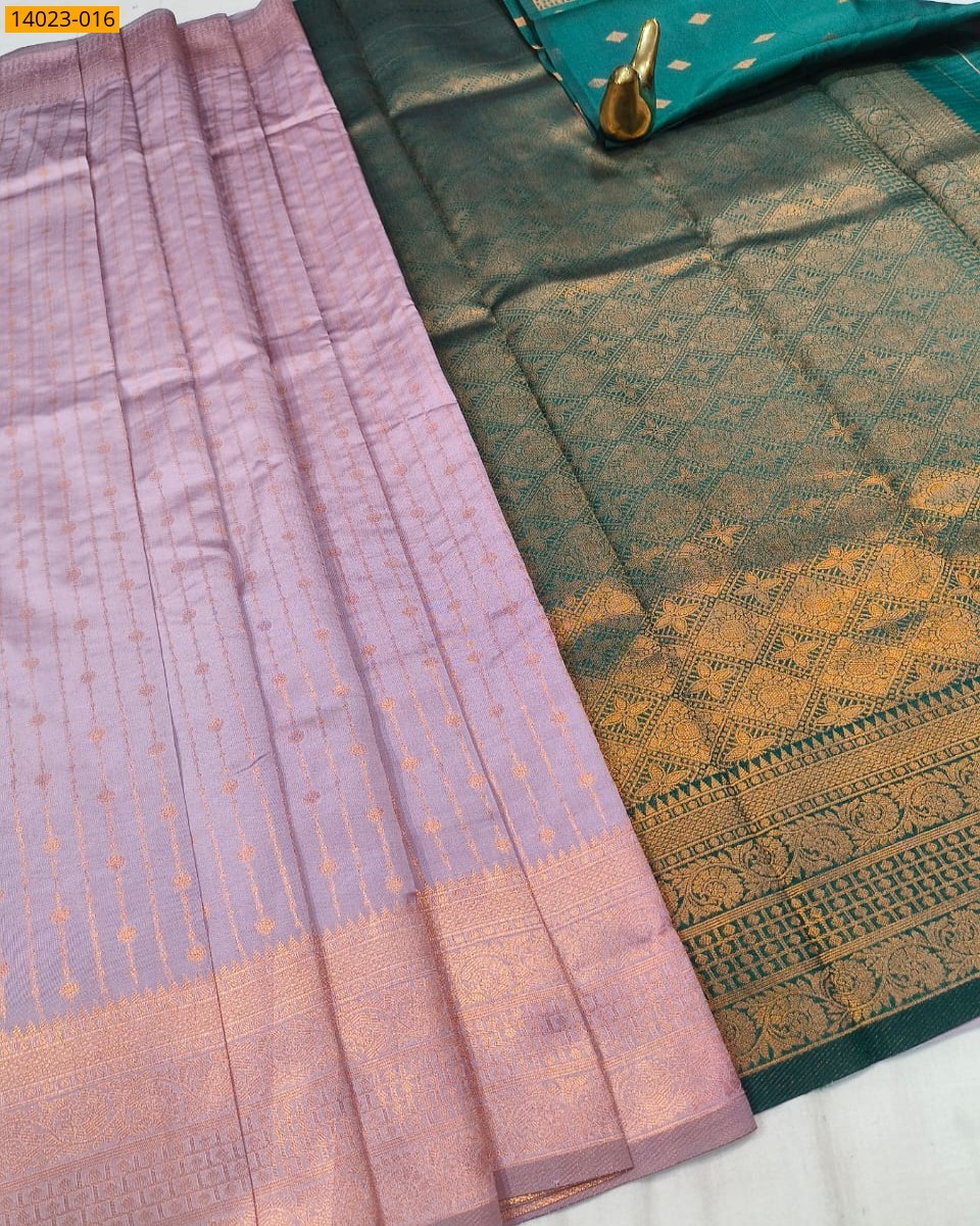 Pink Kanchi Semi Silk Saree