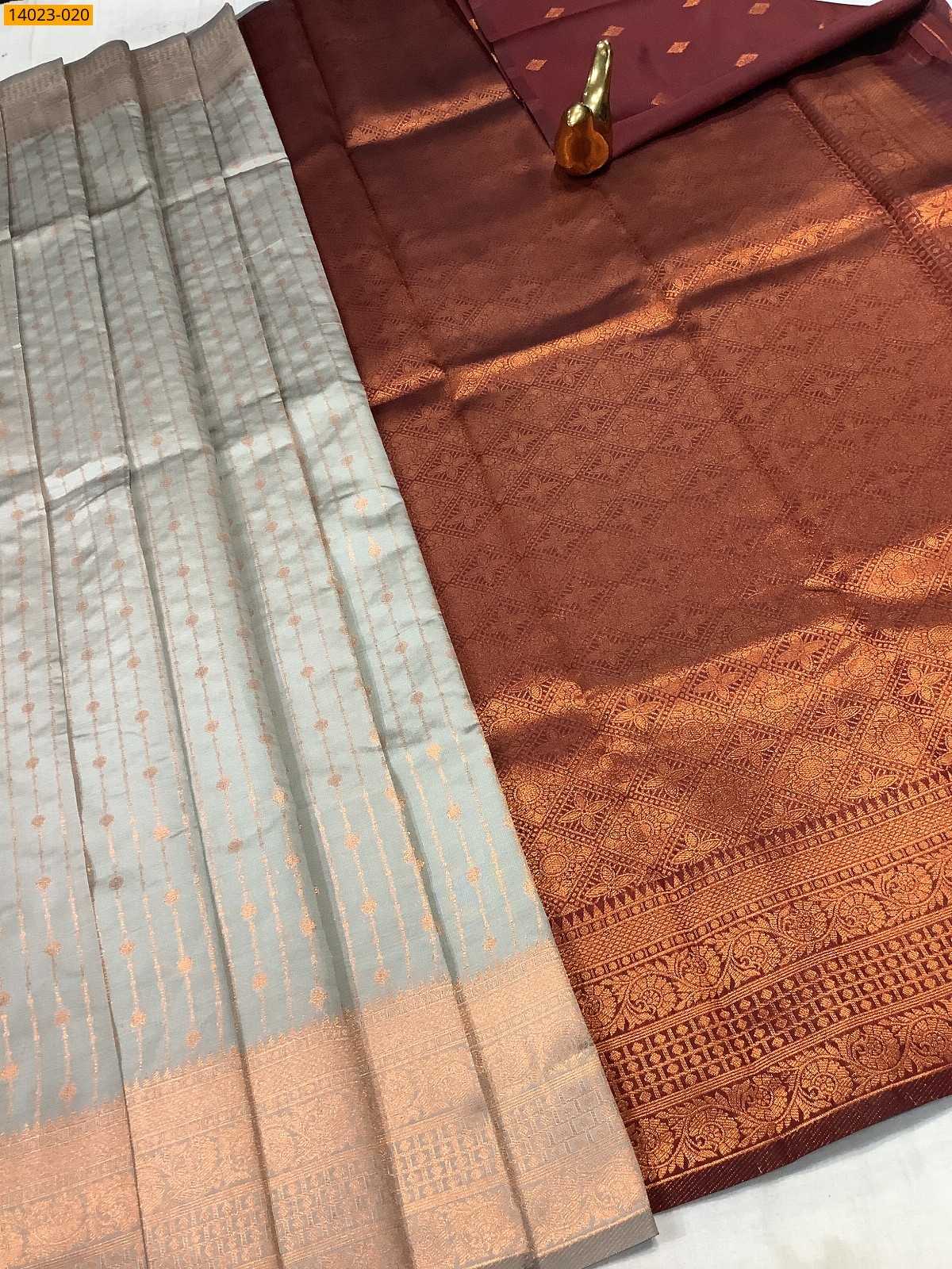 Silver Kanchi Semi Silk Saree