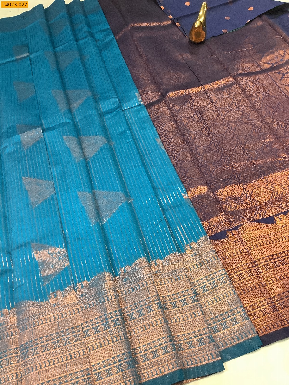 Blue Kanchi Semi Silk Saree