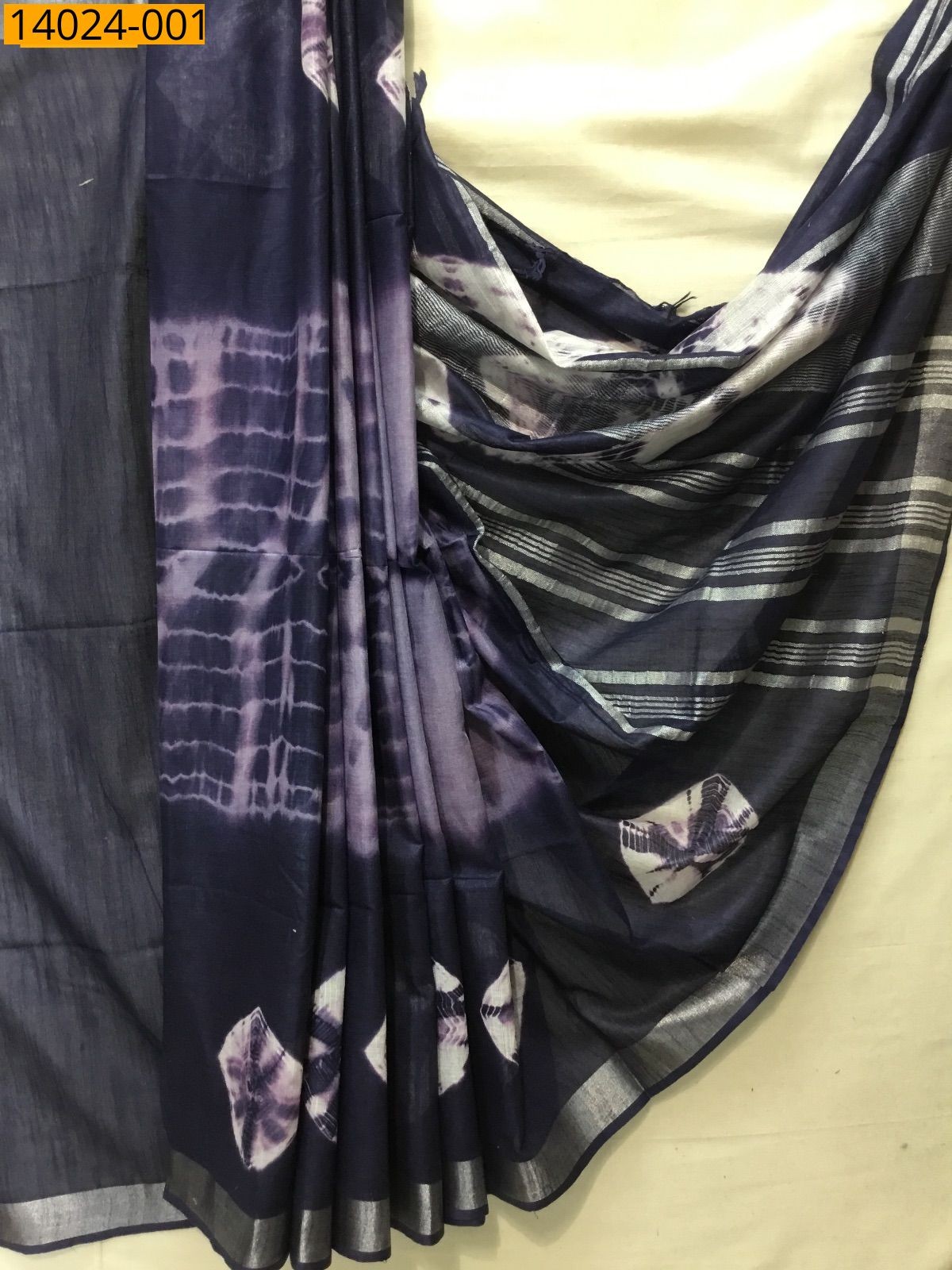 Violet Linen batik printed sarees