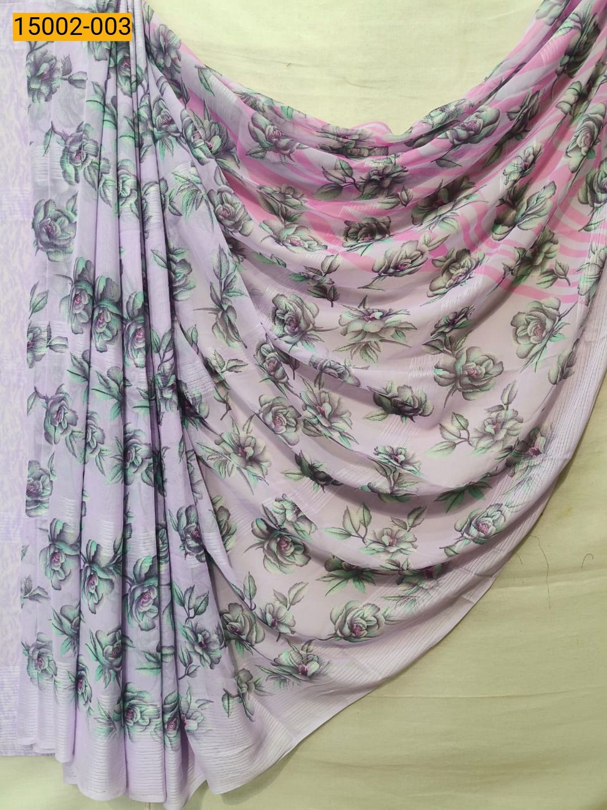 Purple Chiffon Printed sarees
