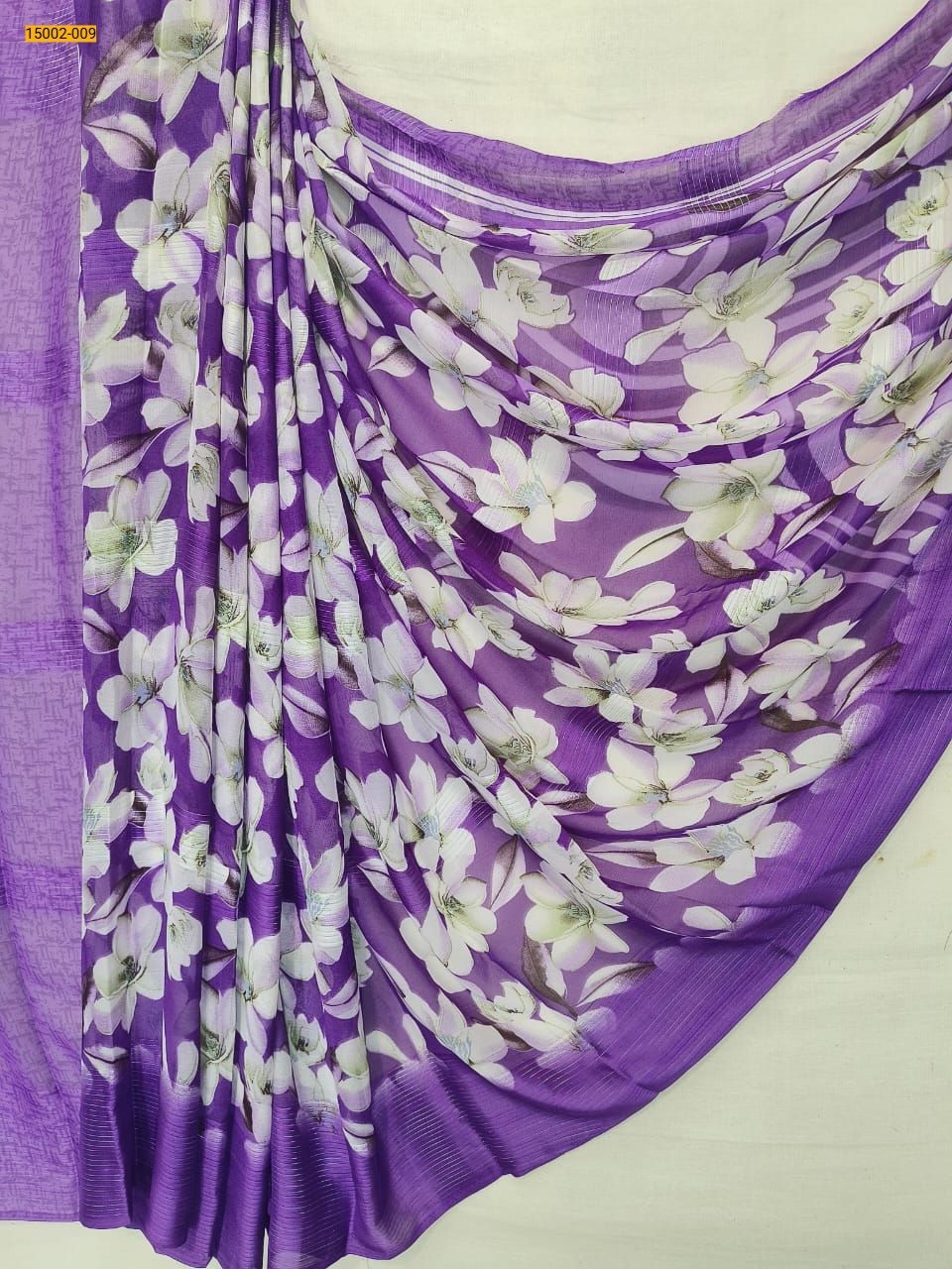Purple Chiffon Printed sarees