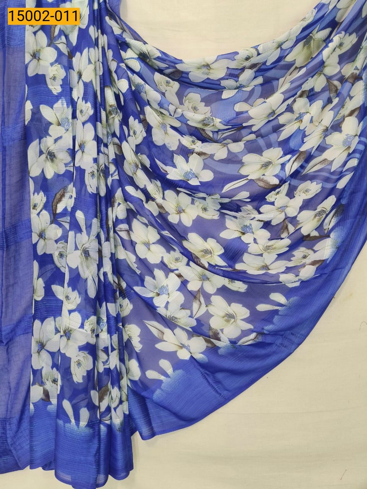 Blue Chiffon Printed sarees
