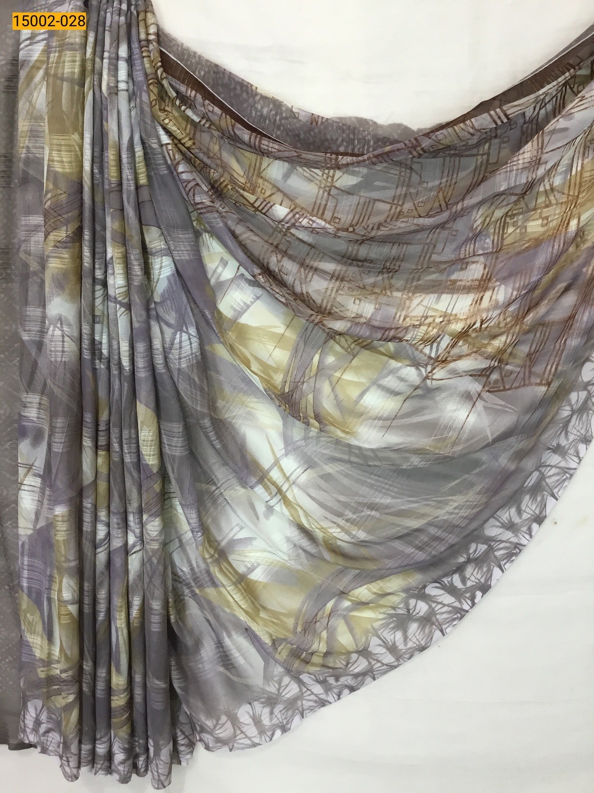 Gray Chiffon Printed sarees