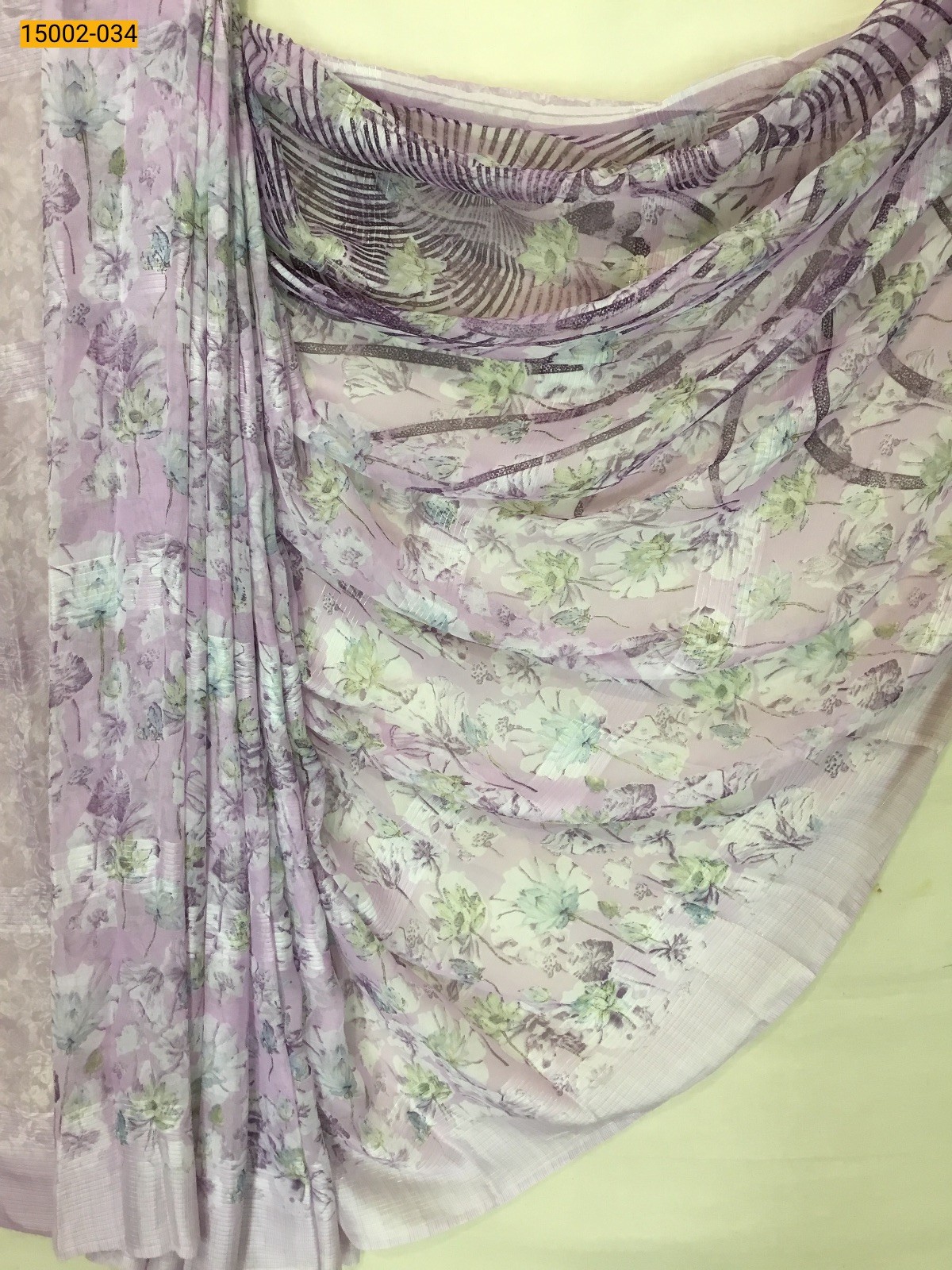 Light purple Chiffon Printed sarees