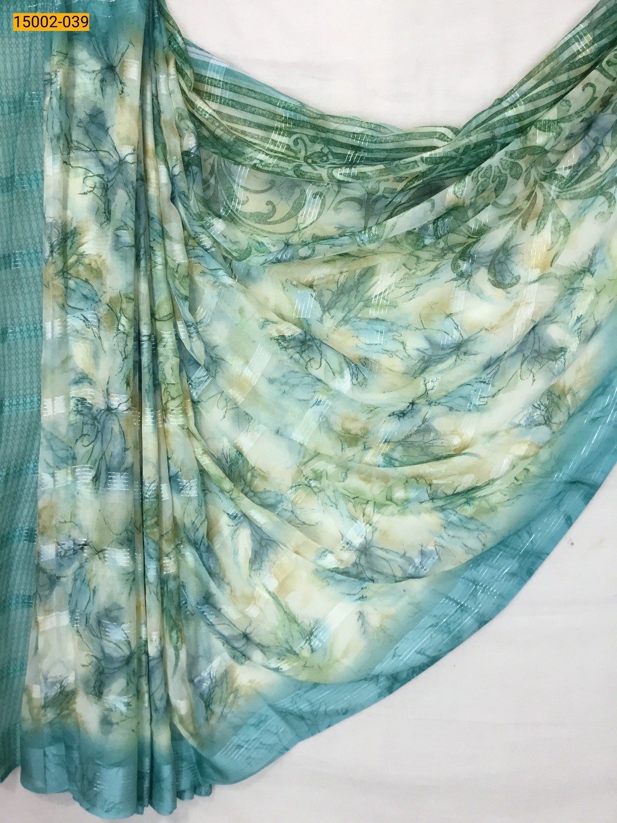 Green Chiffon Printed sarees