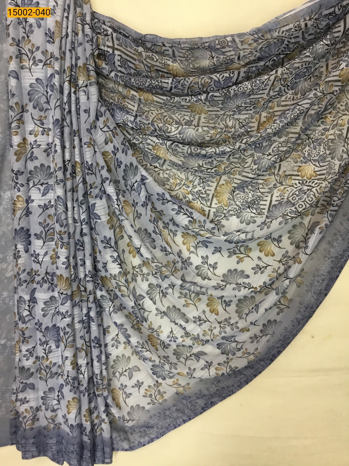Blue Chiffon Printed sarees