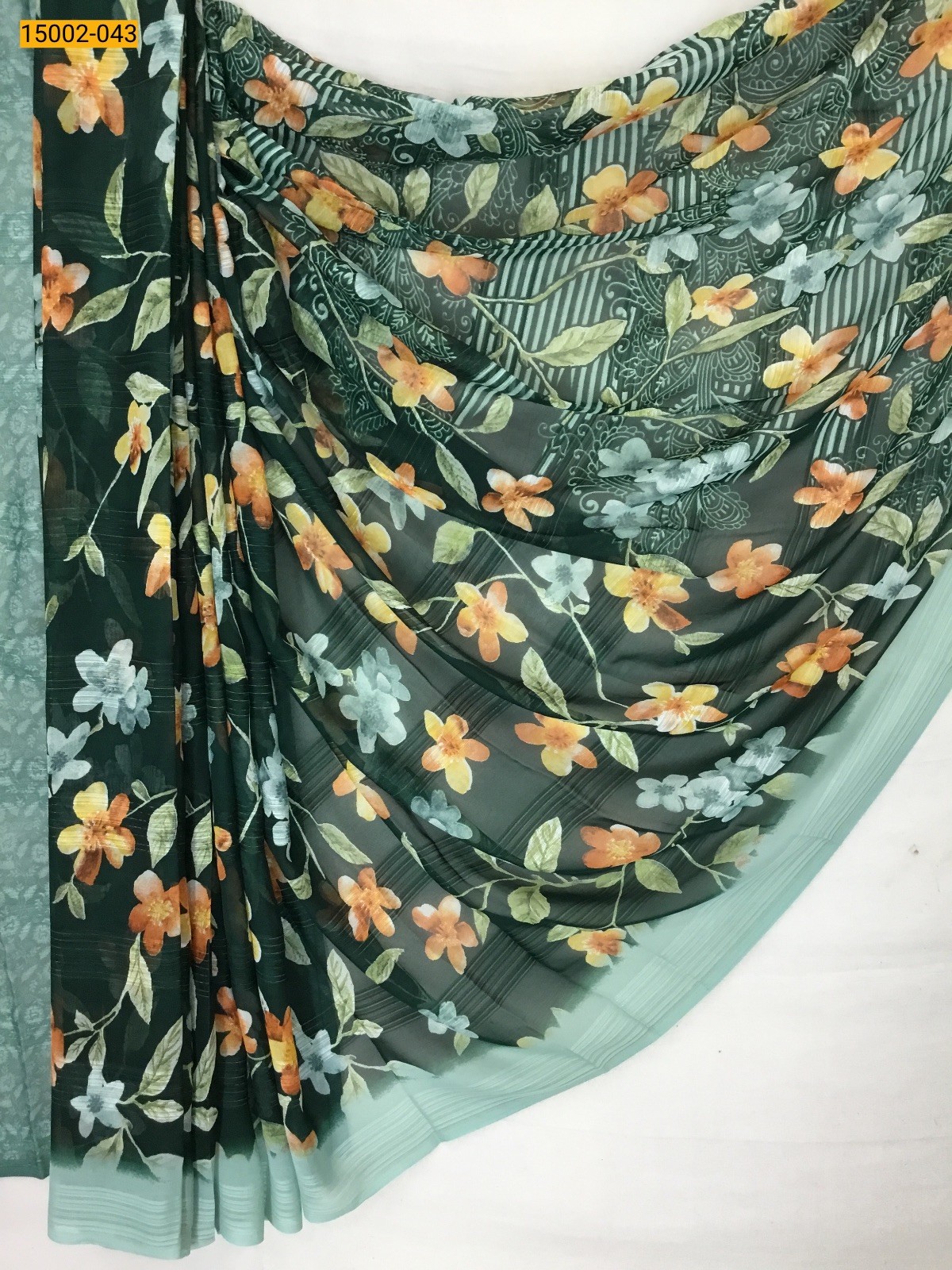 Blue Chiffon Printed sarees