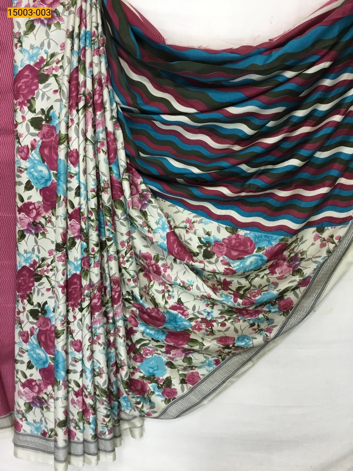 Sandal with Pink Floral crepe sarees