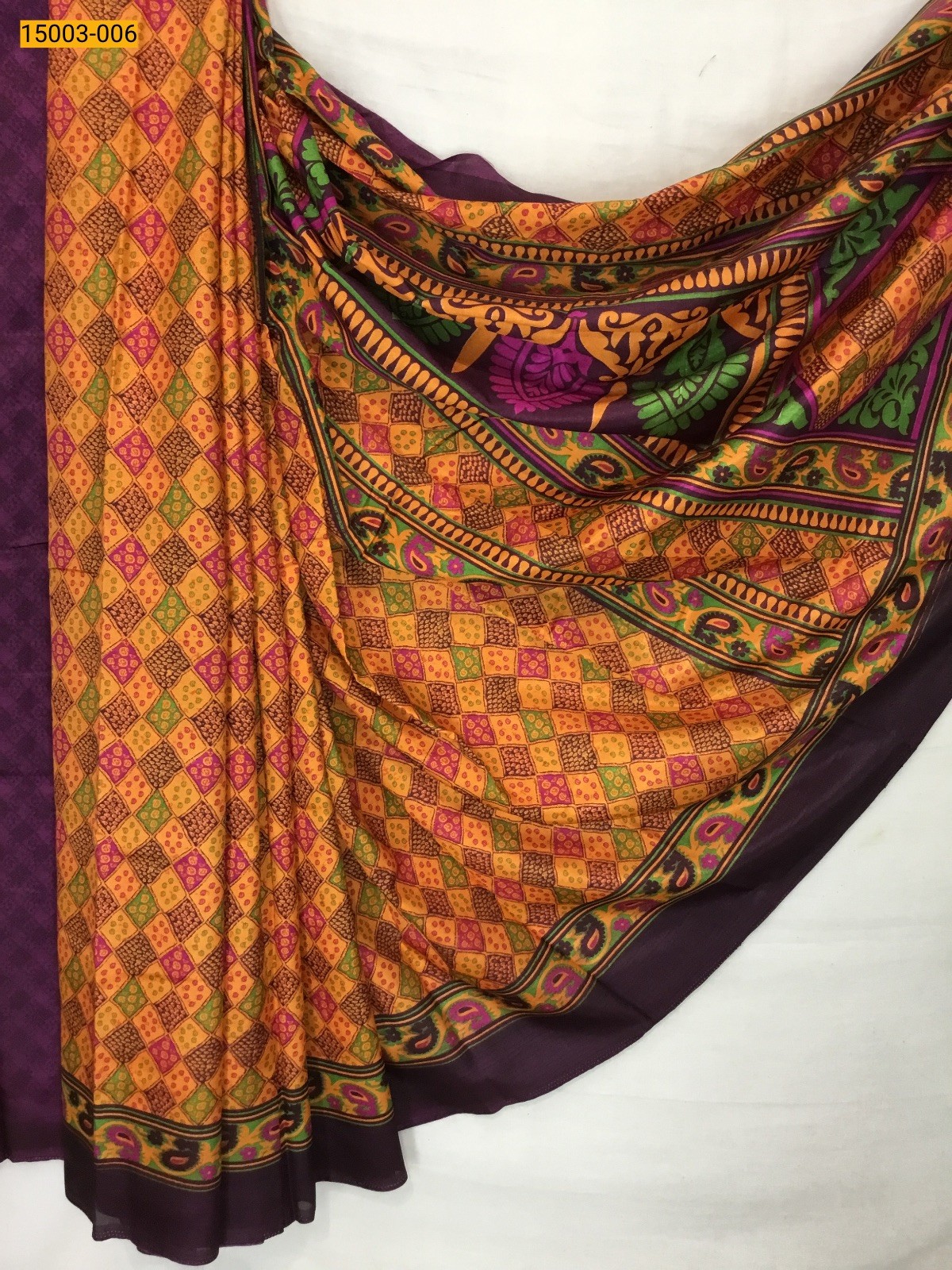 Orange Floral crepe sarees