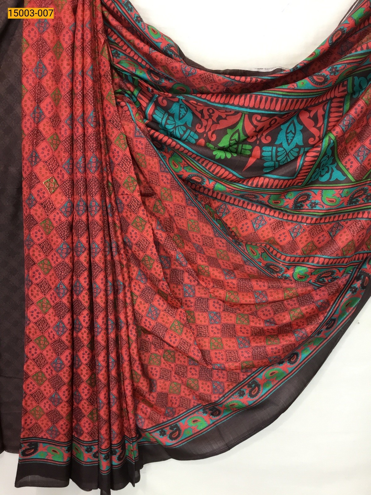 Red Floral crepe sarees