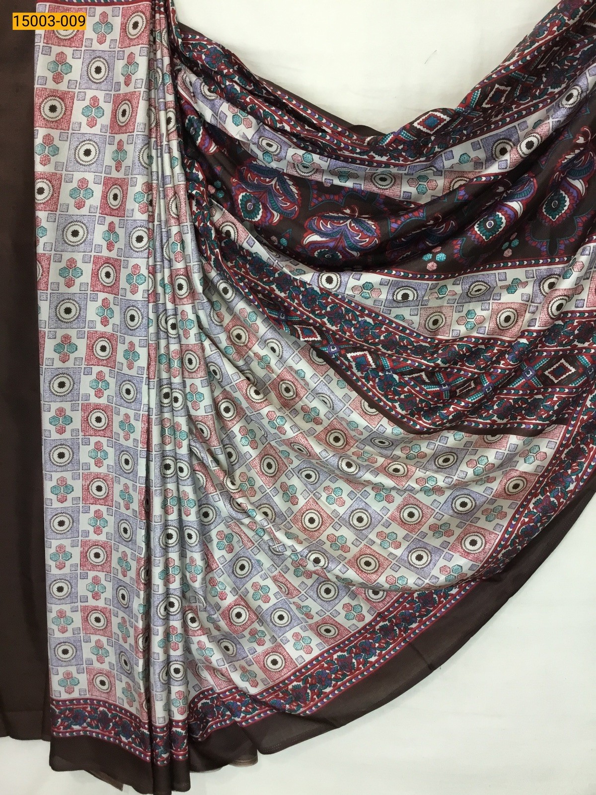 Sandal With brown Floral crepe sarees
