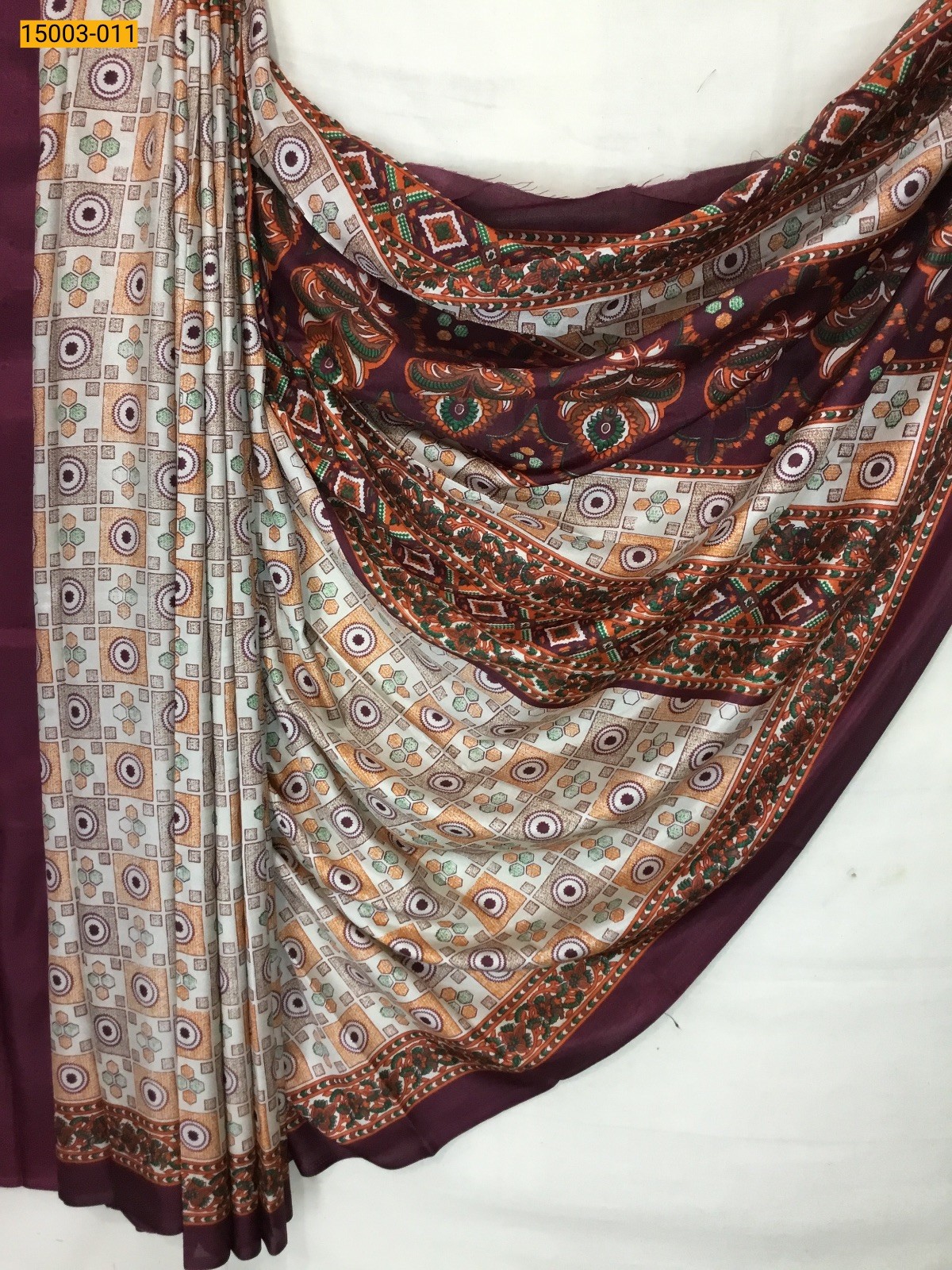 Sandal with Maroon Floral crepe sarees
