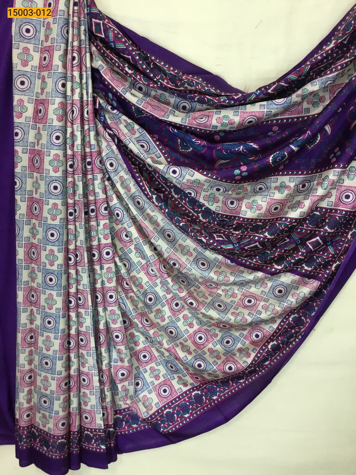 Sandal with violet Floral crepe sarees