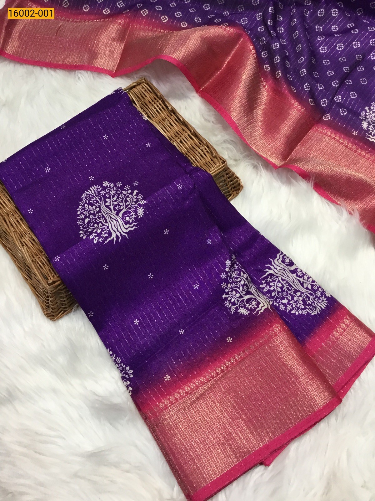 Violet Rekko silk printed sarees