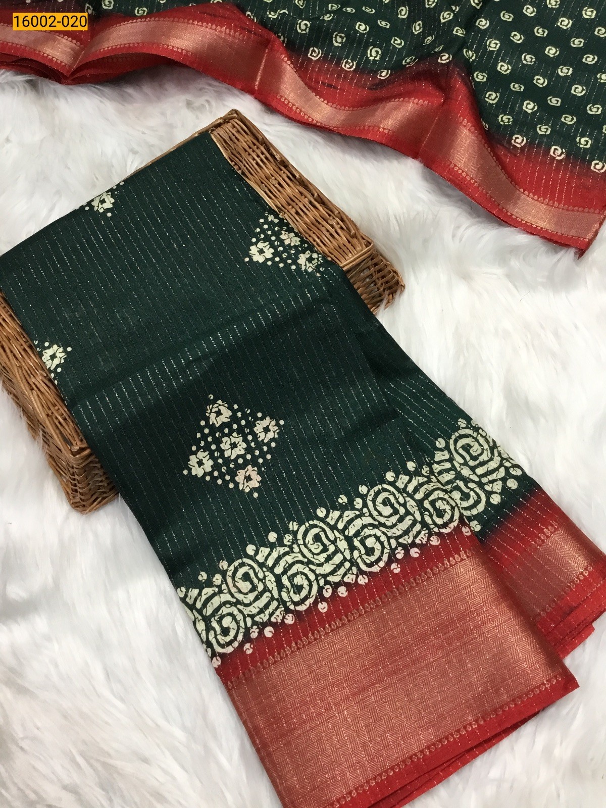Green Rekko silk printed sarees