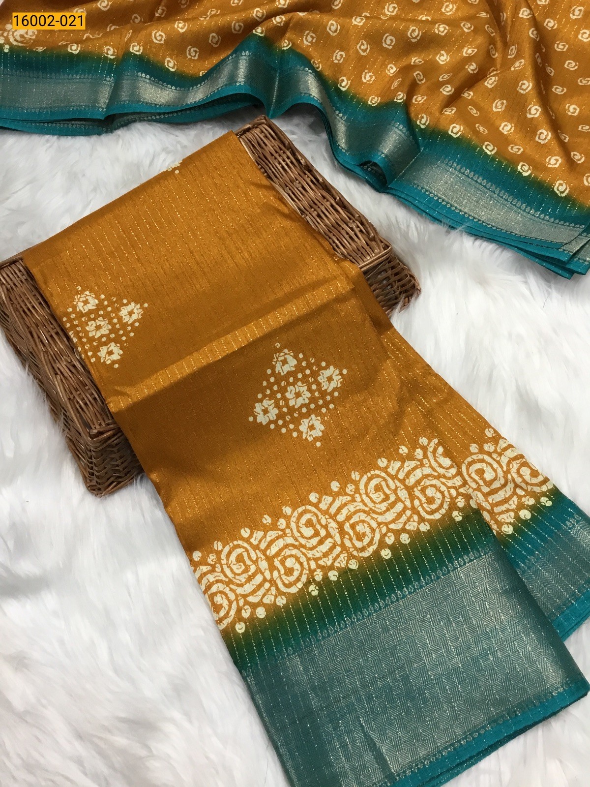 Yellow Rekko silk printed sarees
