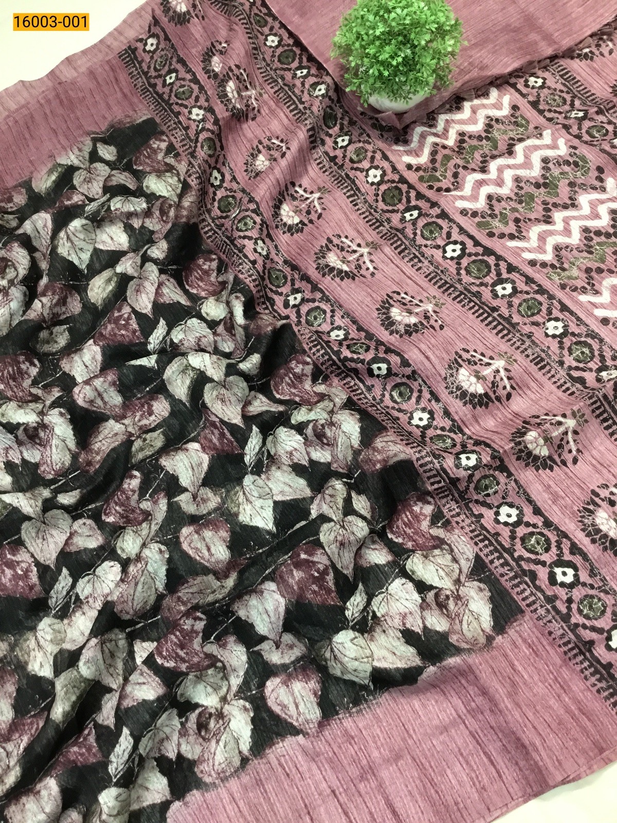 Black With Peach Fancy khadi cotton printed sarees