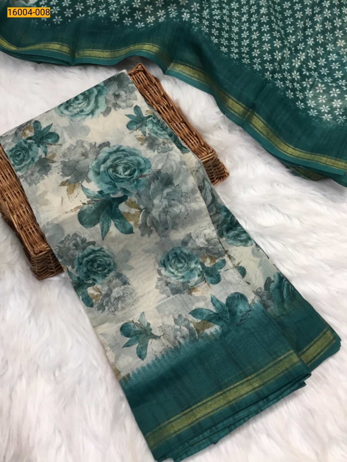 Blue Indigo cotton printed sarees