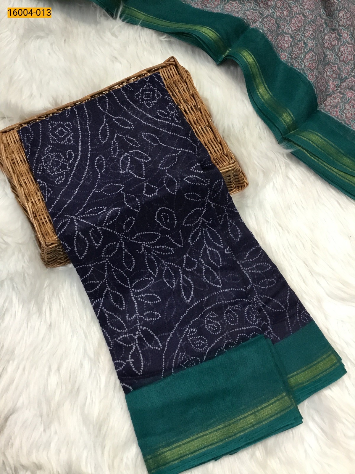 Blue Indigo cotton printed sarees