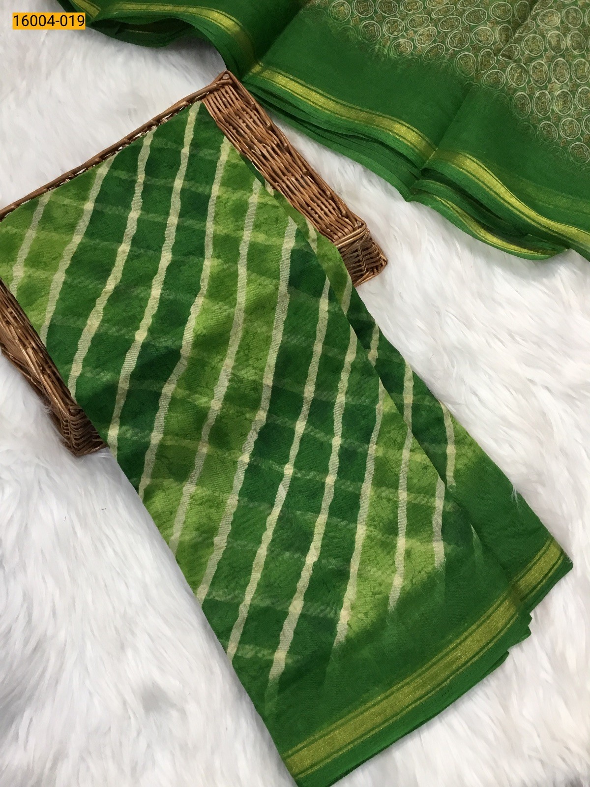Green Indigo cotton printed sarees