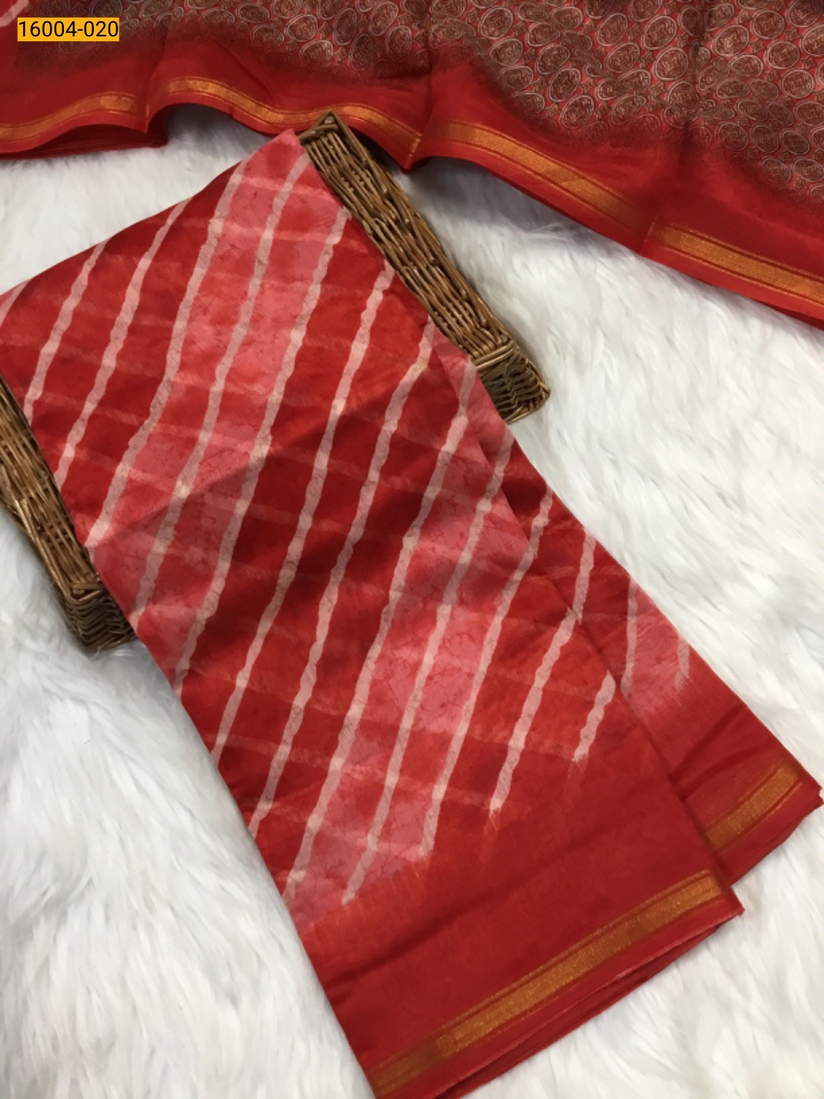 Red Indigo cotton printed sarees