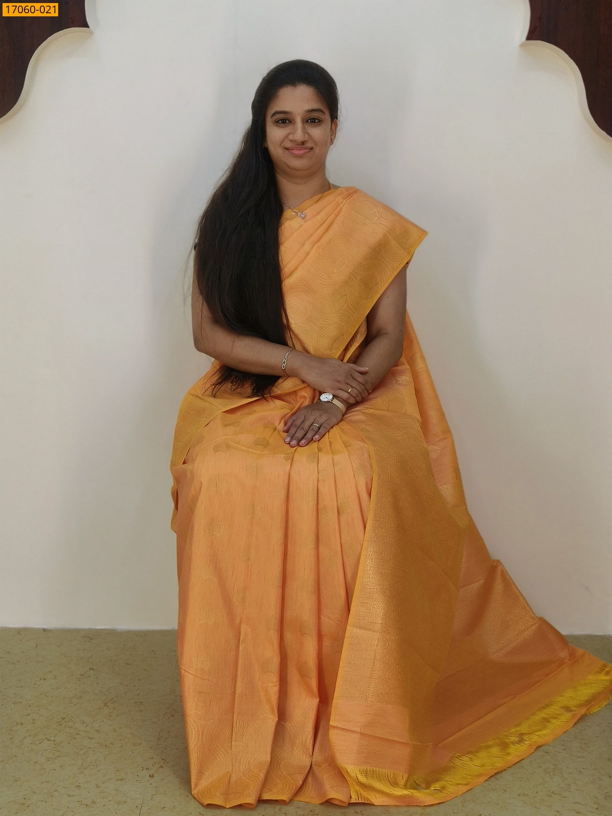Orange Kanjivaram Slub Silk sarees