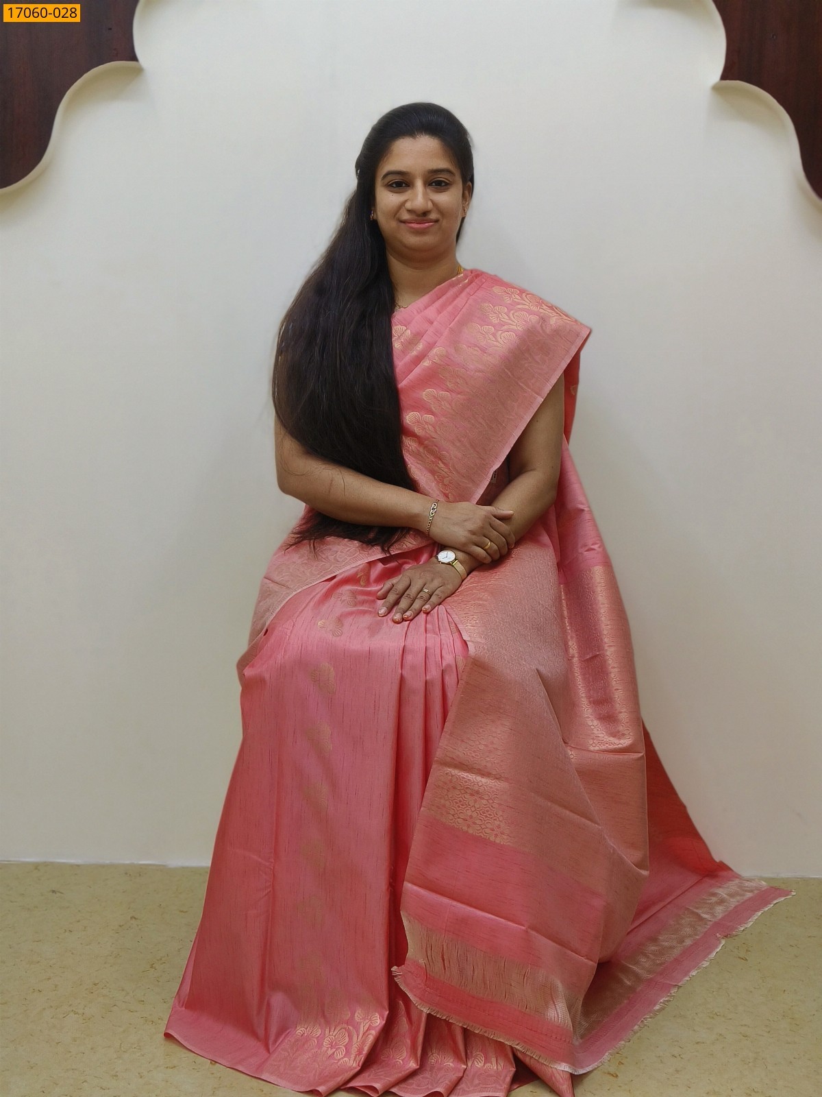 Peach Kanjivaram Slub Silk sarees