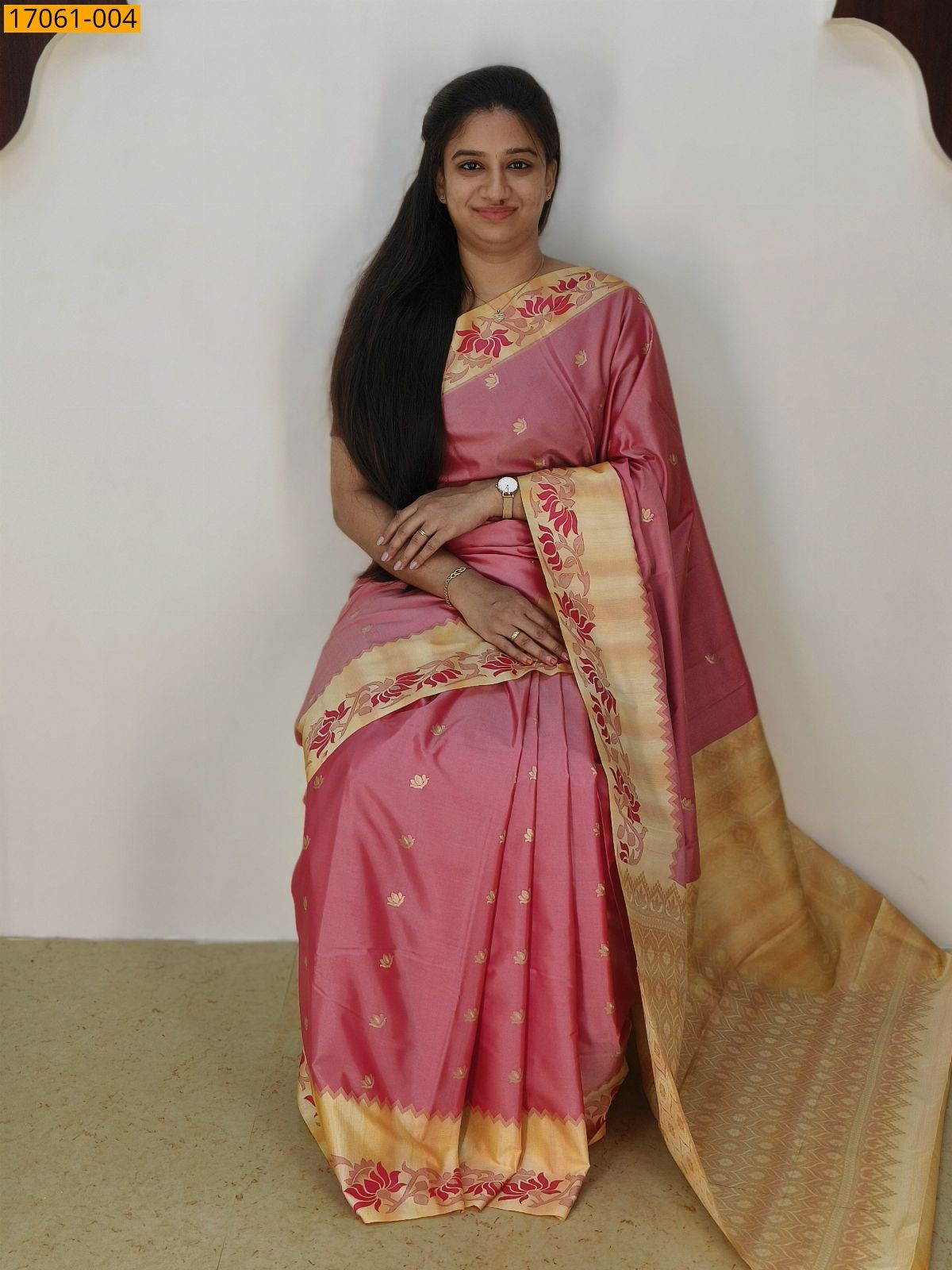 Light Red Kanjivaram Silk sarees