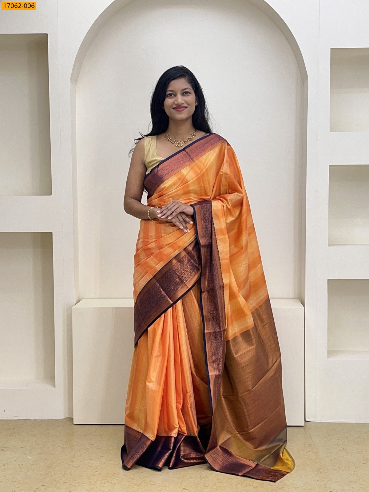 Orange Kanjivaram Silk sarees