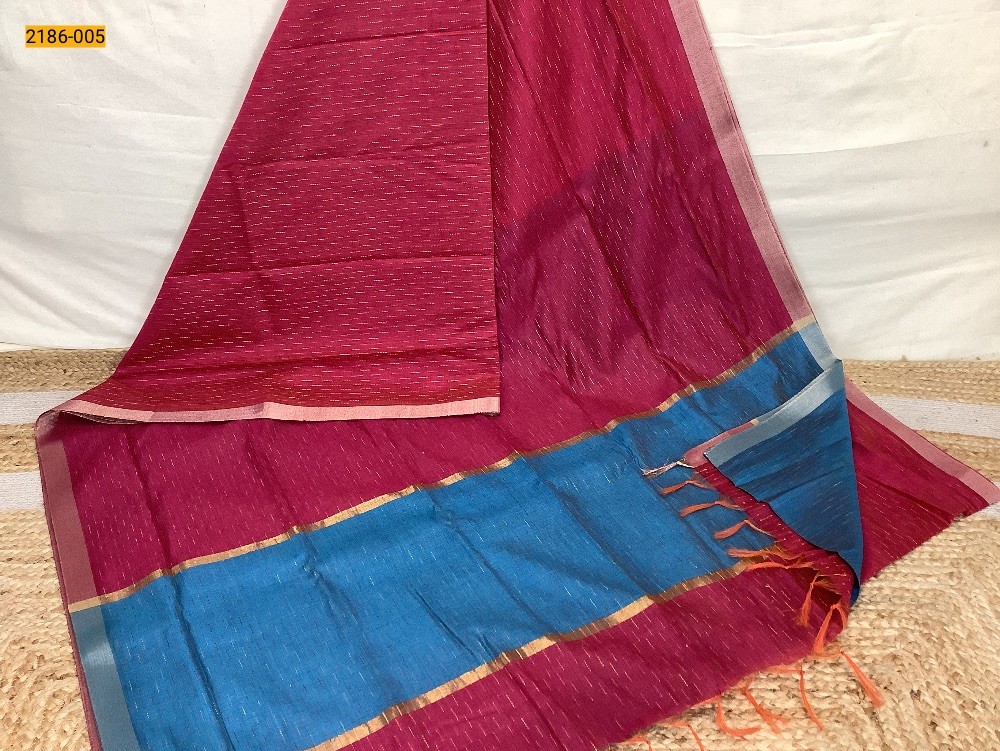 Pink Linen Jute Silk Saree