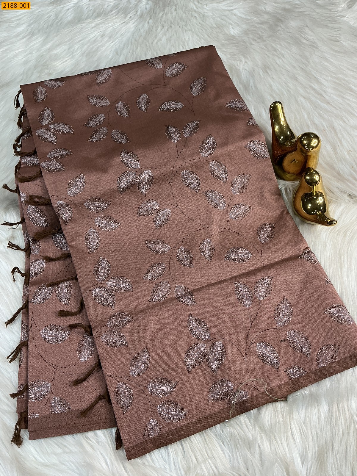 Light Brown South mix cotton printed Saree