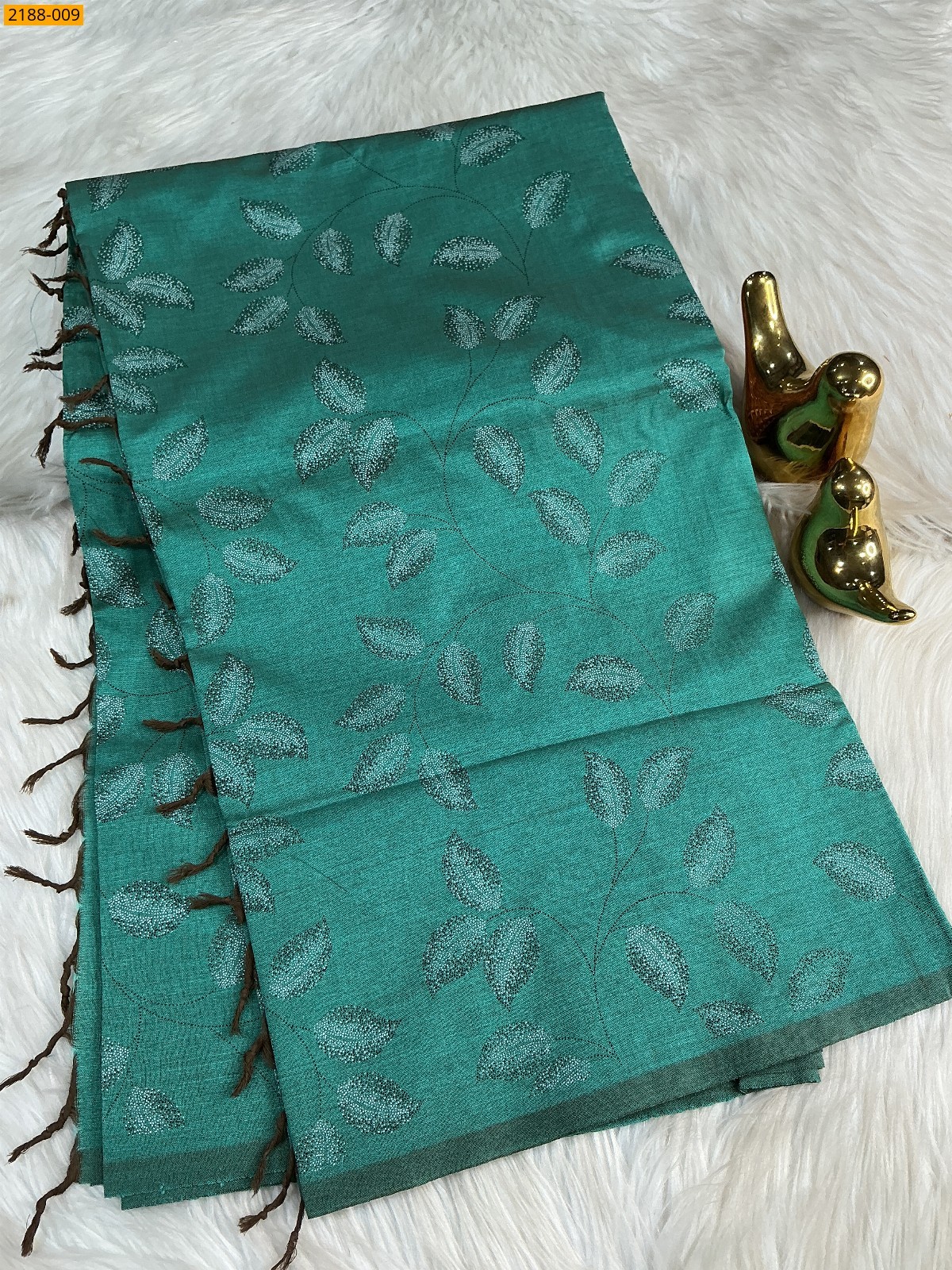 Rama Green South mix cotton printed Saree
