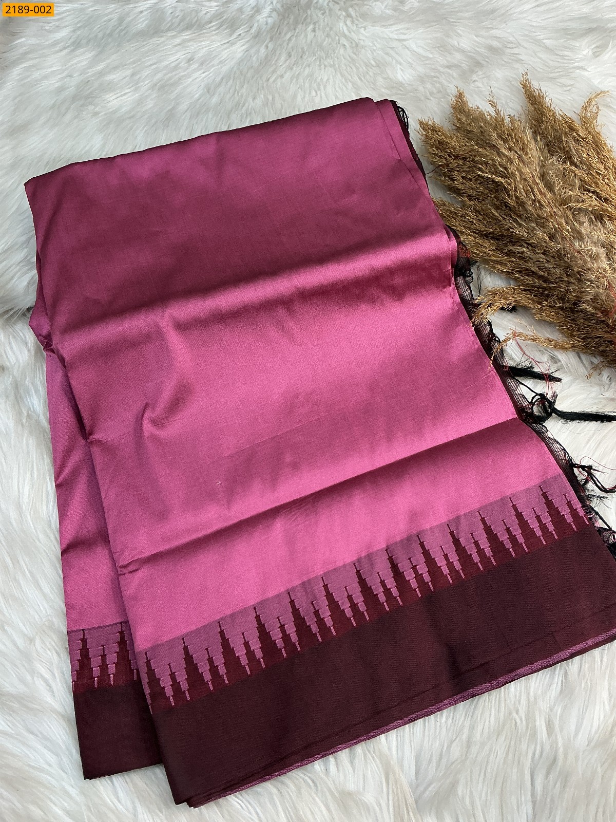 Pink Thalampoo Raw Silk Saree