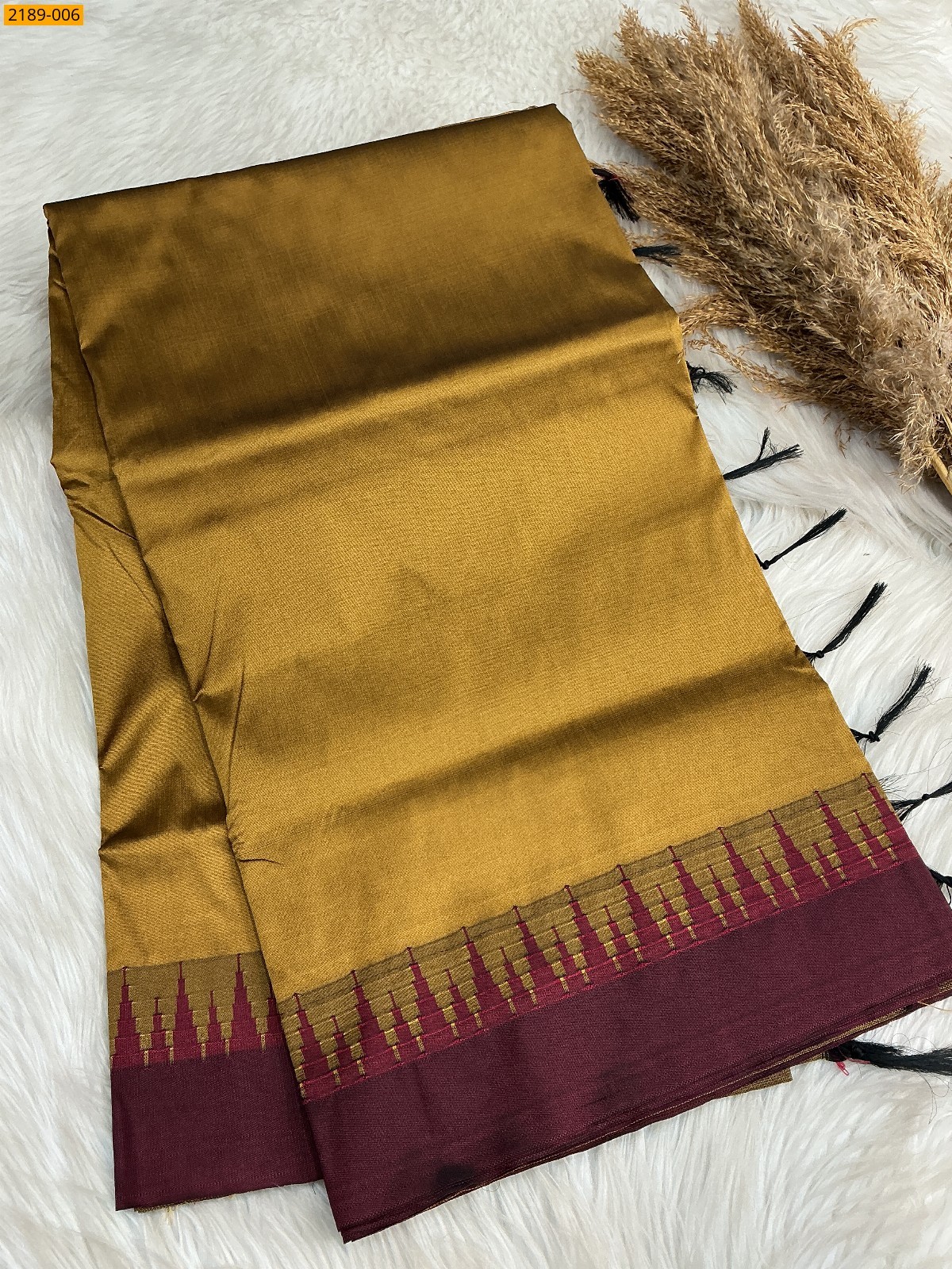 Light brown Thalampoo Raw Silk Saree