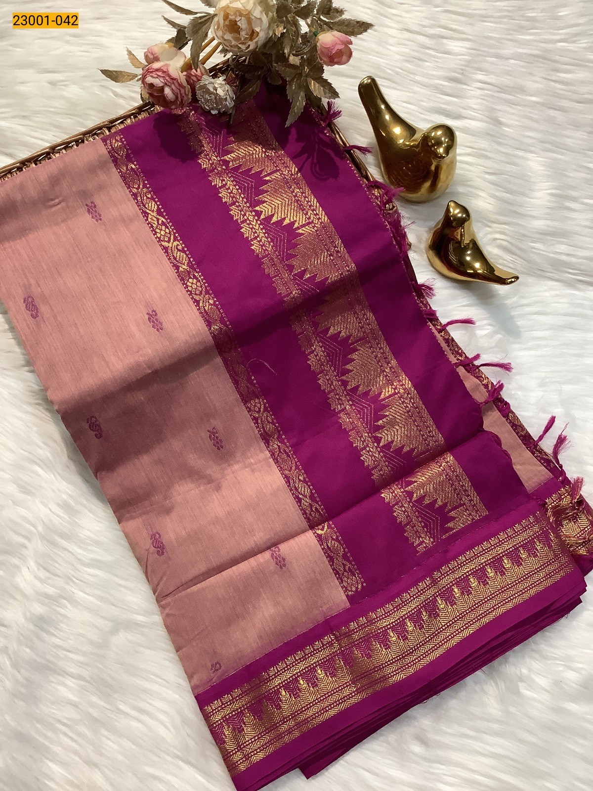 Pink Kalyani Cotton Saree