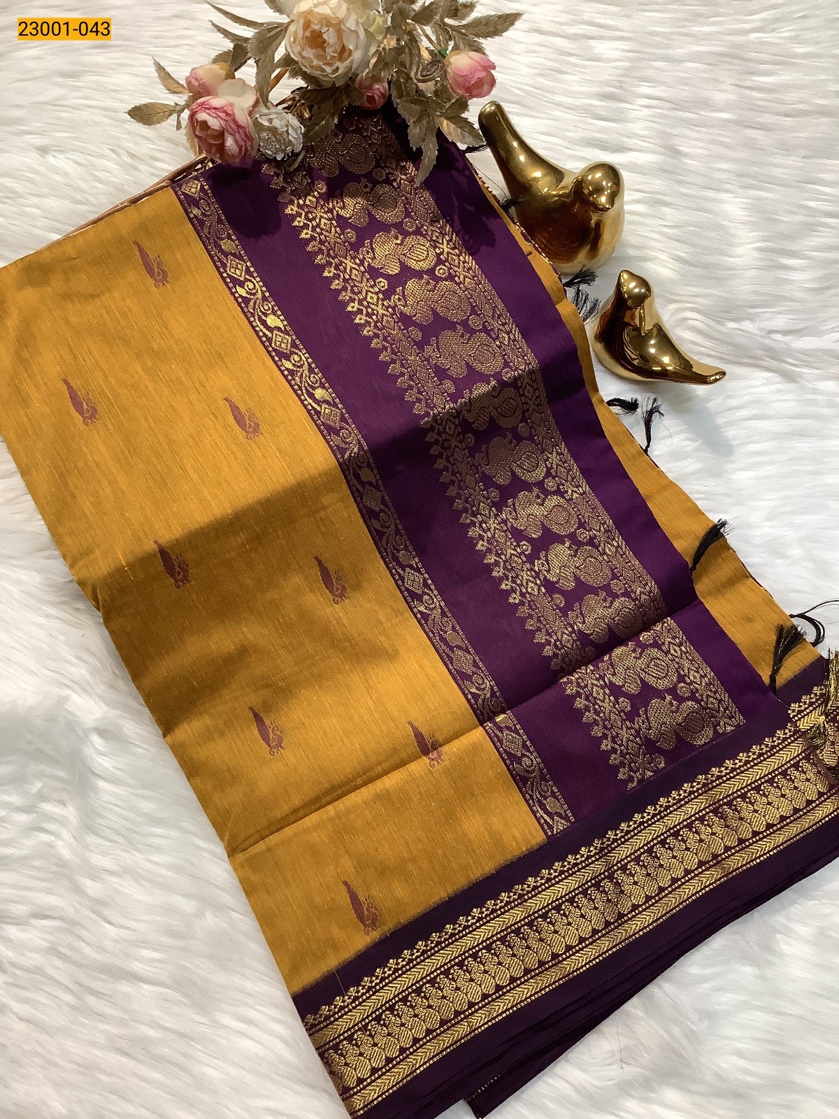 Yellow Kalyani Cotton Saree